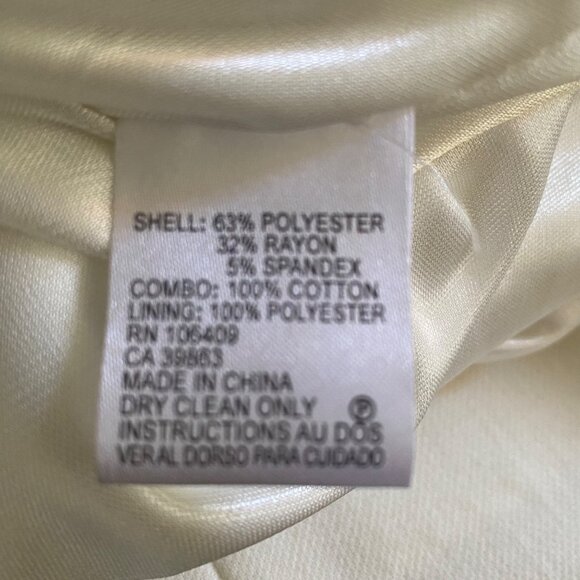 Tahari ASL NWT $159 Lace Overlay Cocktail Sheath Dress, Ivory/White Gold Size 2 - Picture 10 of 10